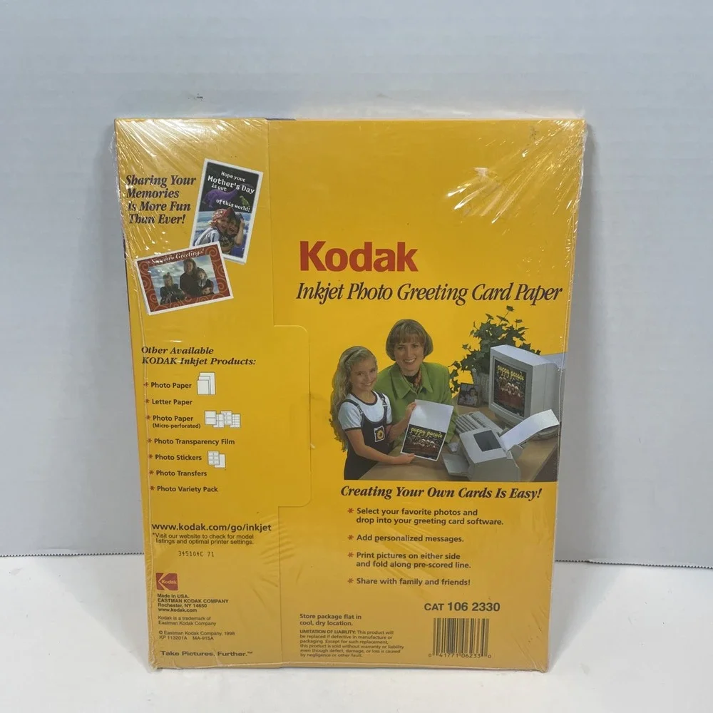 Kodak Inkjet Photo Greeting Card Paper‎ 20 Cards& Envelopes Cat 106 2330 New